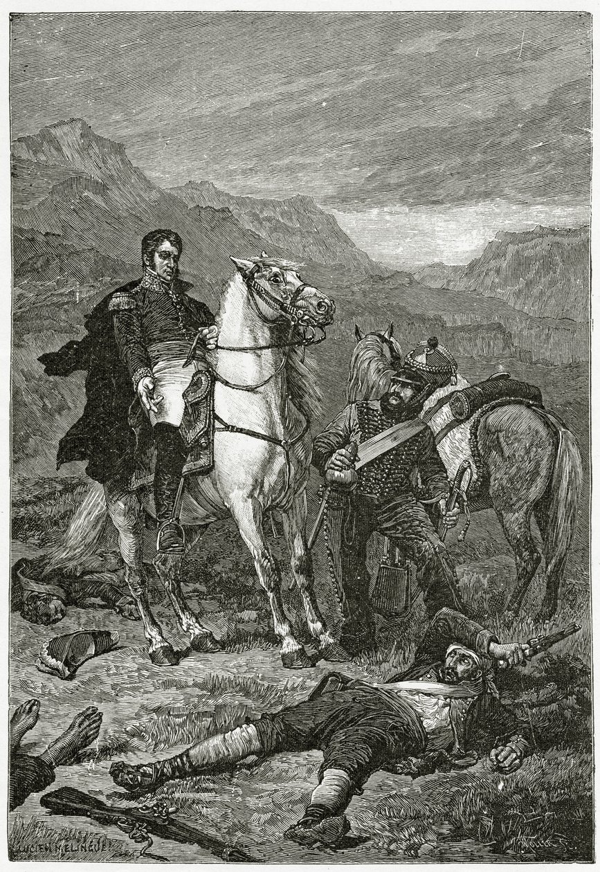 戦いの後、19世紀（bw彫刻） 作： フランス語学校