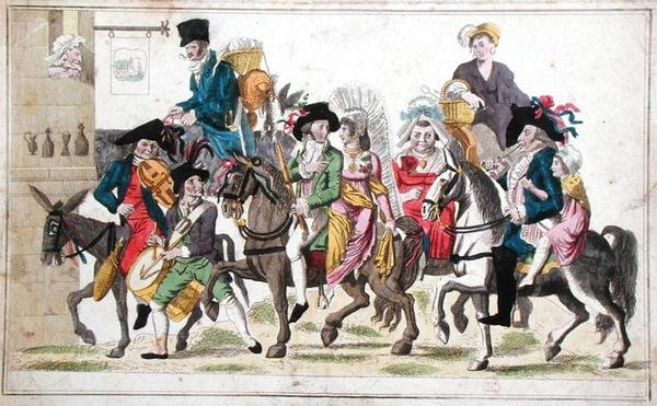 花嫁行列 1820-30年頃 （カラーエングレービング） 作： フランス語学校
