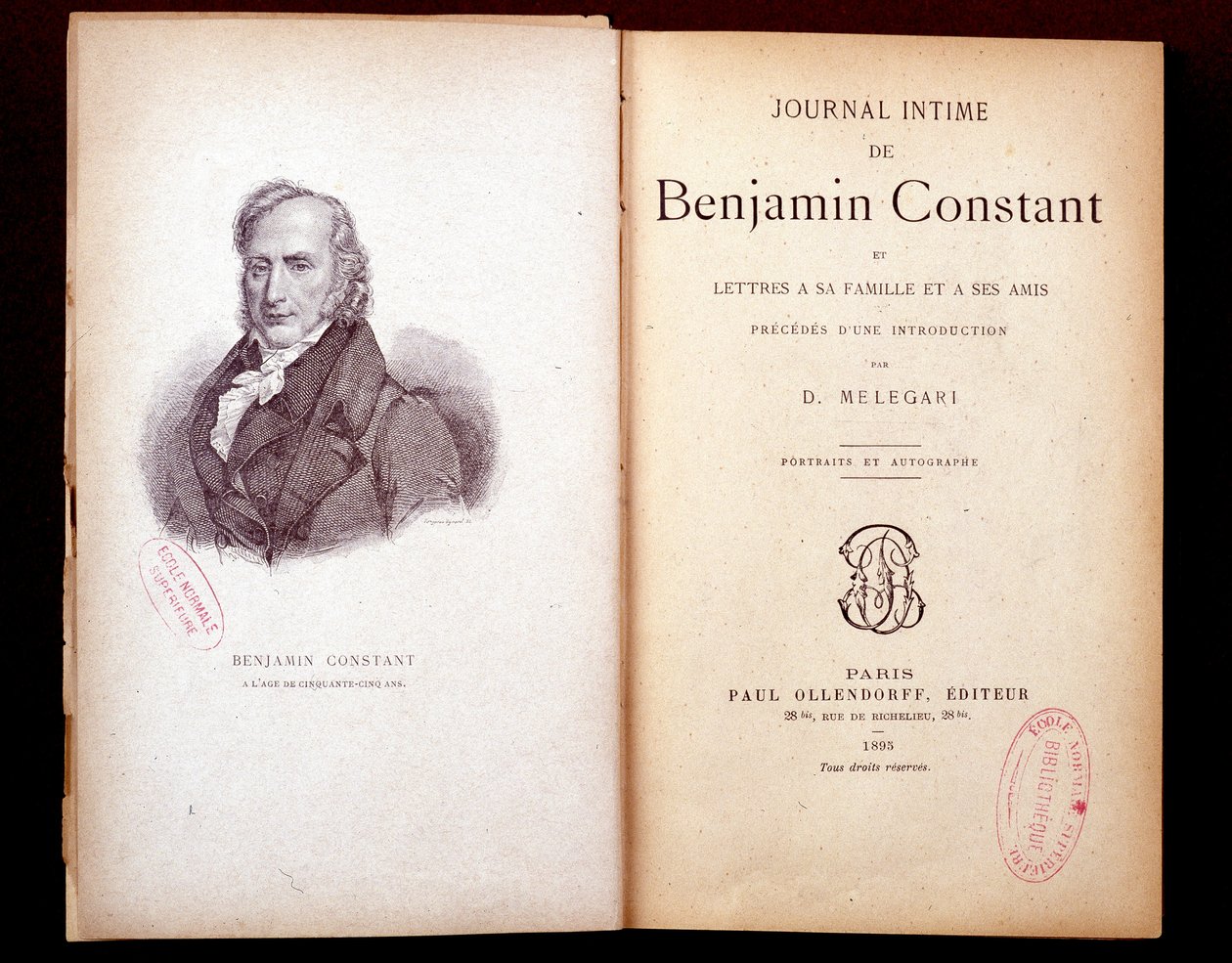 ベンジャミン・フィンストントの日記。1895年版。 作： フランス語学校