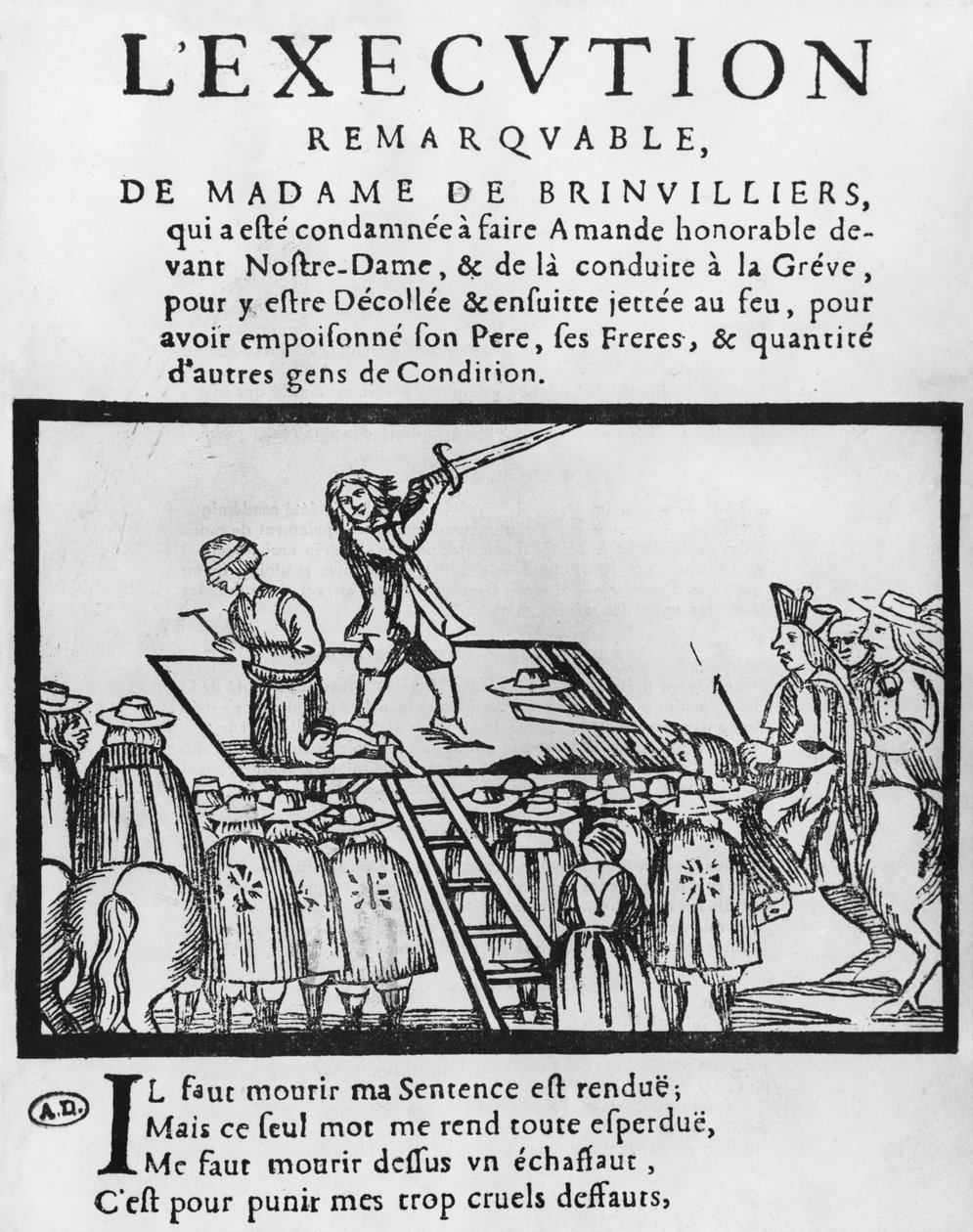 ブリンヴィリエ侯爵の死刑、1676年 作： フランス語学校