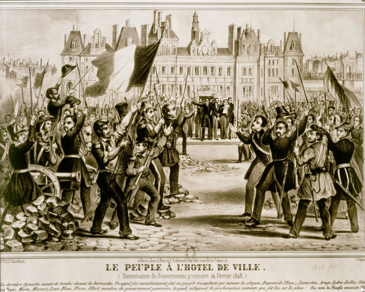 1848年2月革命（リトグラフ） 作： フランス語学校