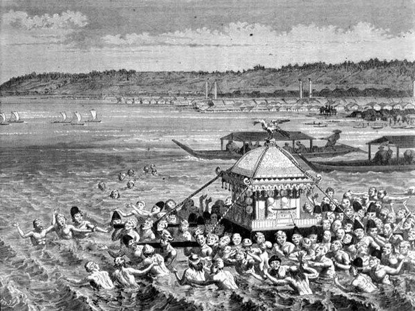 1880年代のGots-Tennooの祭り（彫刻） 作： フランス語学校