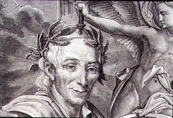 フランソワ・マリー・アルエ・ド・ヴォルテール（1694-1778）（エングレーヴィング） 作： フランス語学校