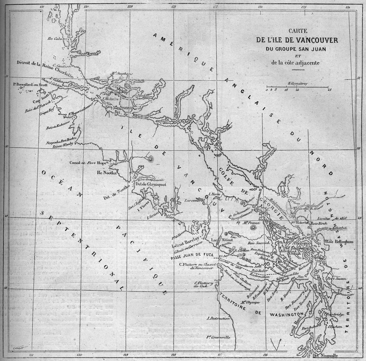 バンクーバー島の地理地図 作： フランス語学校