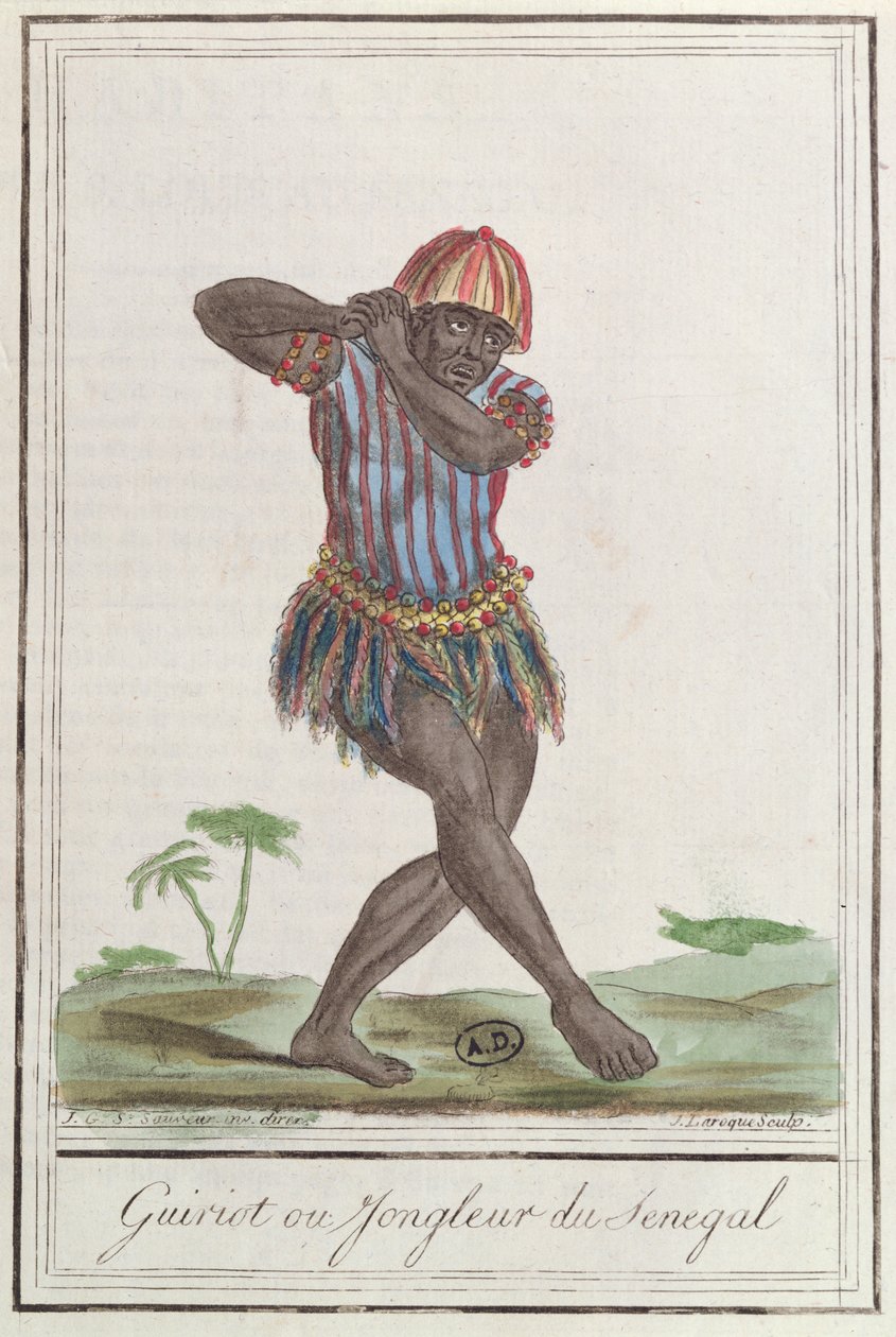 セネガルのグリオまたはミンストレル、1796 作： フランス語学校