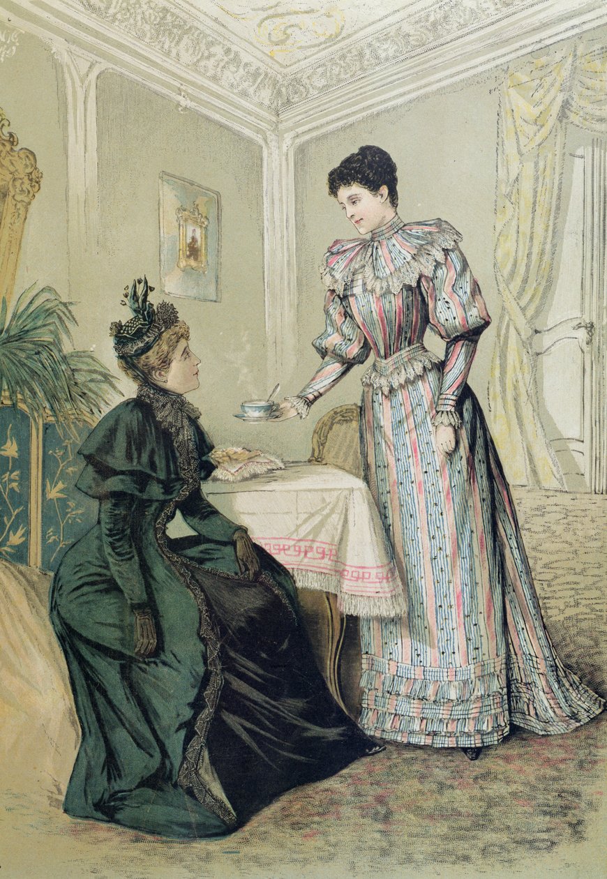 お茶を飲む女性。 1890年頃 作： フランス語学校