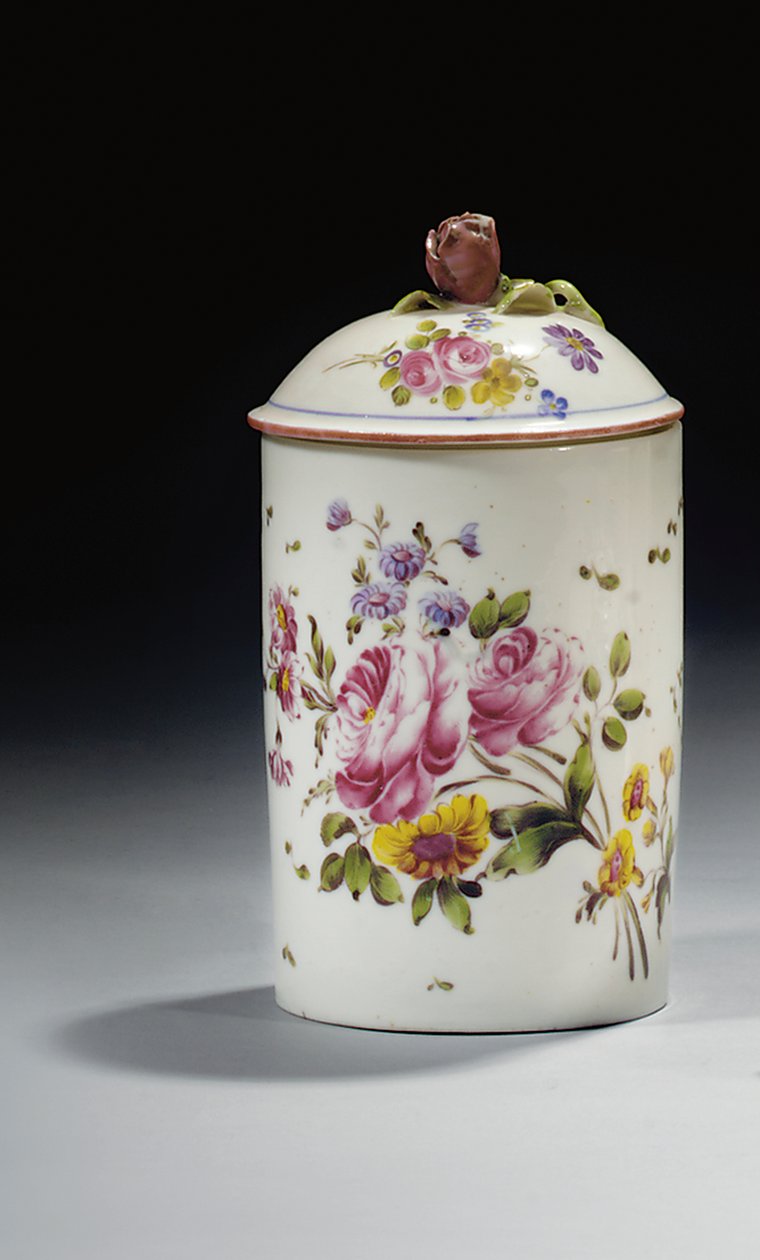 メネシー軟膏ポットとカバー、c.1750-70 作： フランス語学校