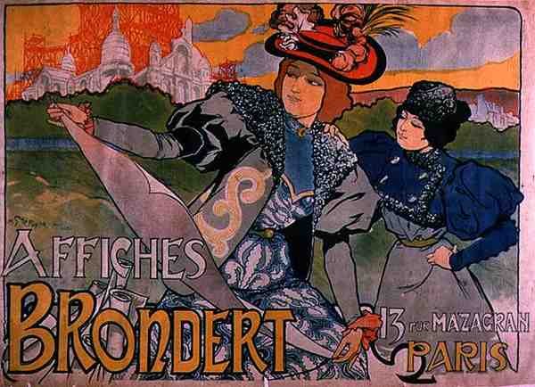 パリの「Brondert Posters」の広告ポスター（カラーリトグラフ） 作： フランス語学校