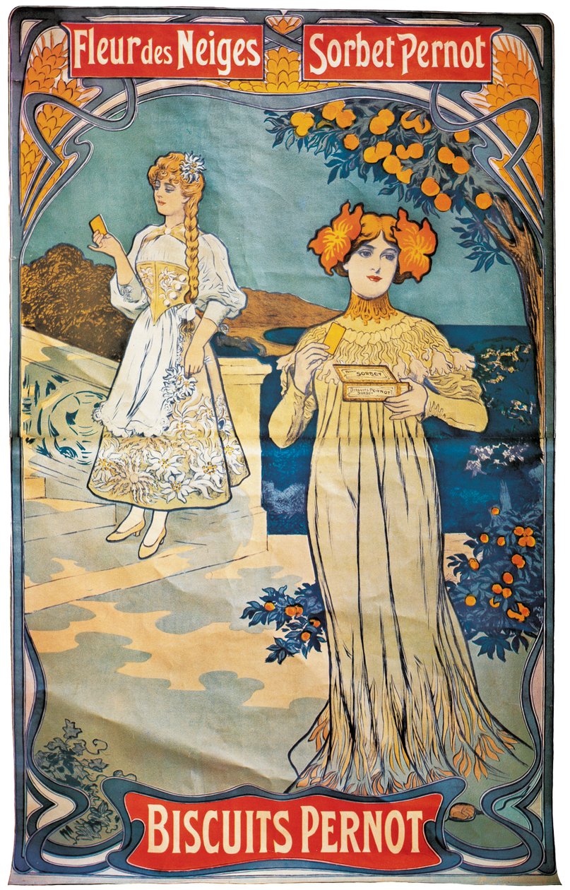 ペルノビスケットの広告ポスター、1897 作： フランス語学校