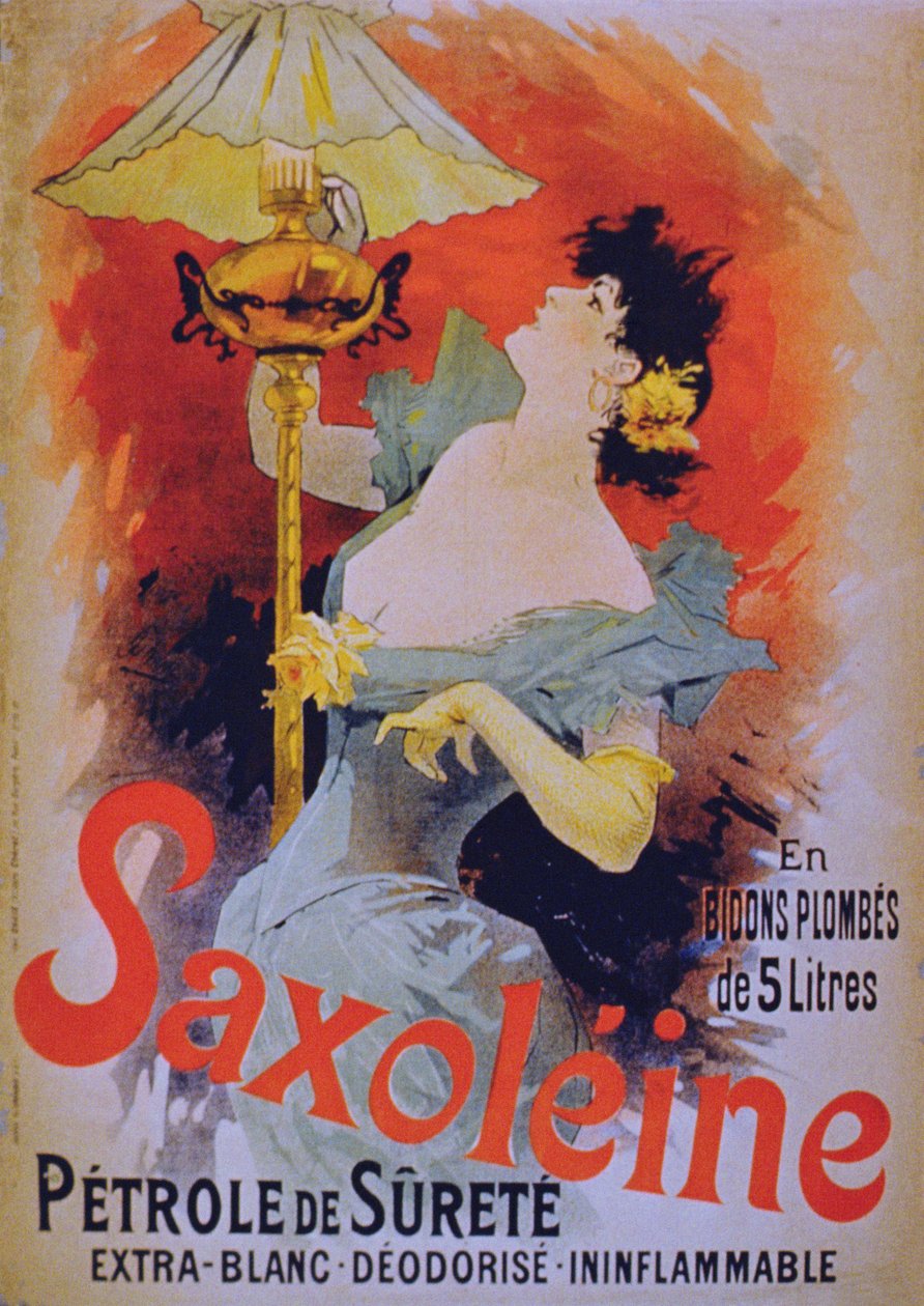 サクソレインセーフティランプオイルの広告ポスター、1890年代 作： フランス語学校