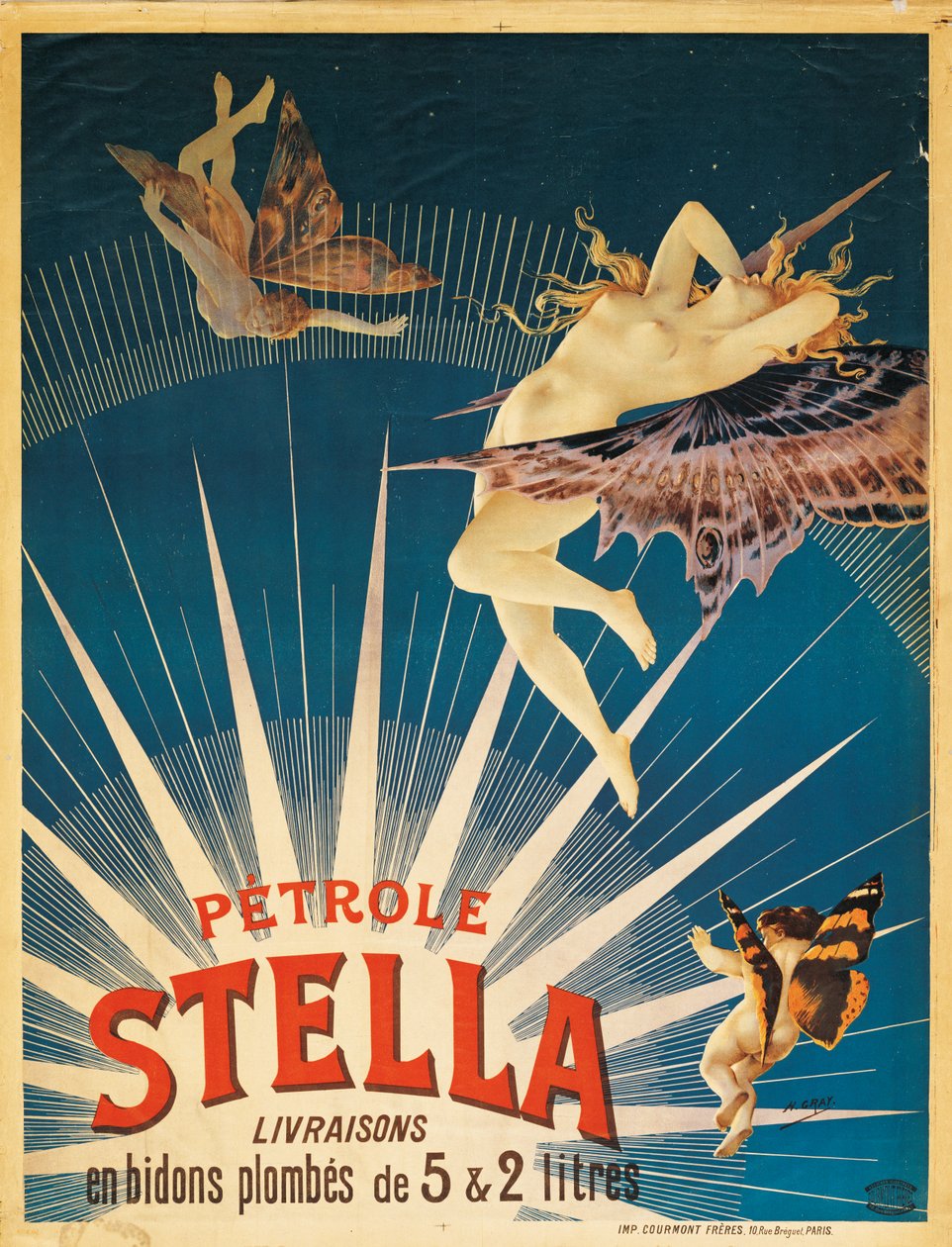 ステラガソリンの広告ポスター、1897年 作： フランス語学校