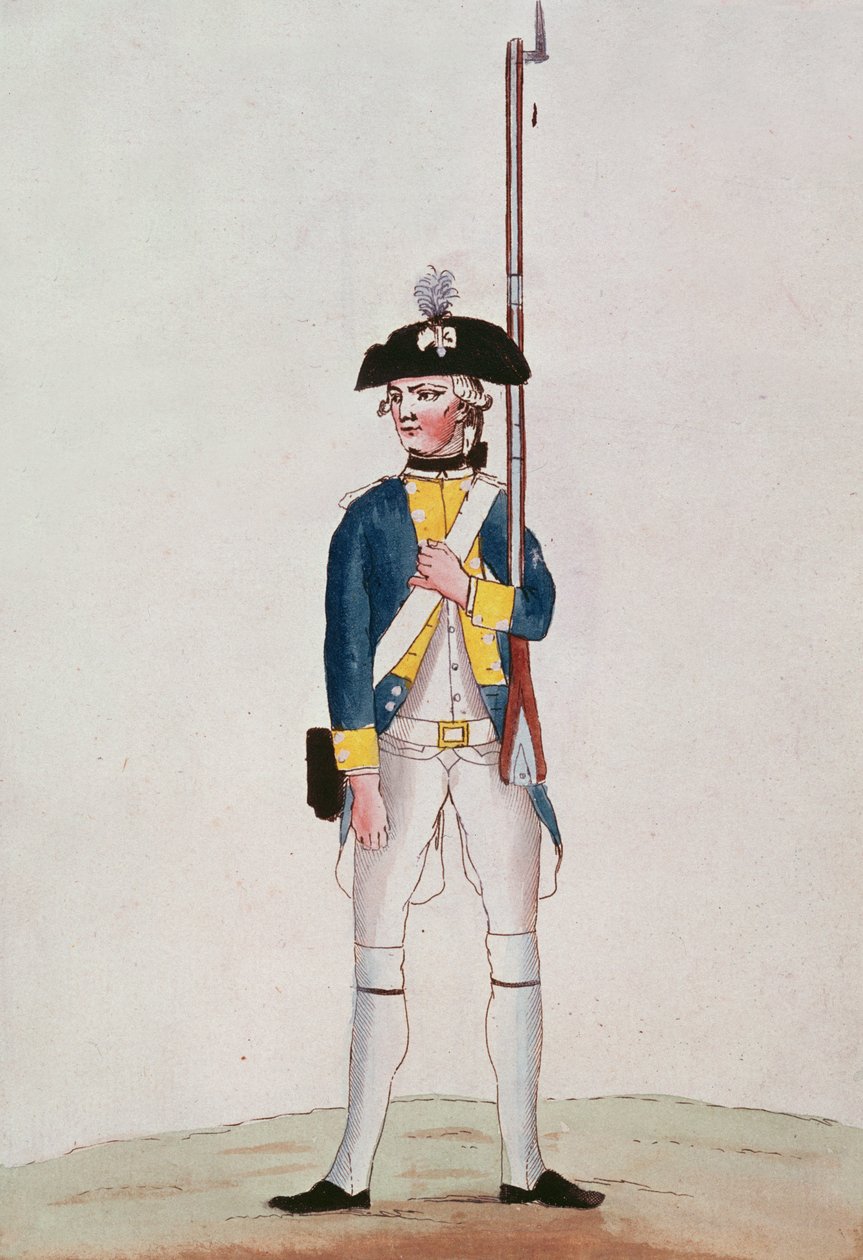 連隊の兵士ロイヤルドゥポン、1780年頃 作： フランス語学校