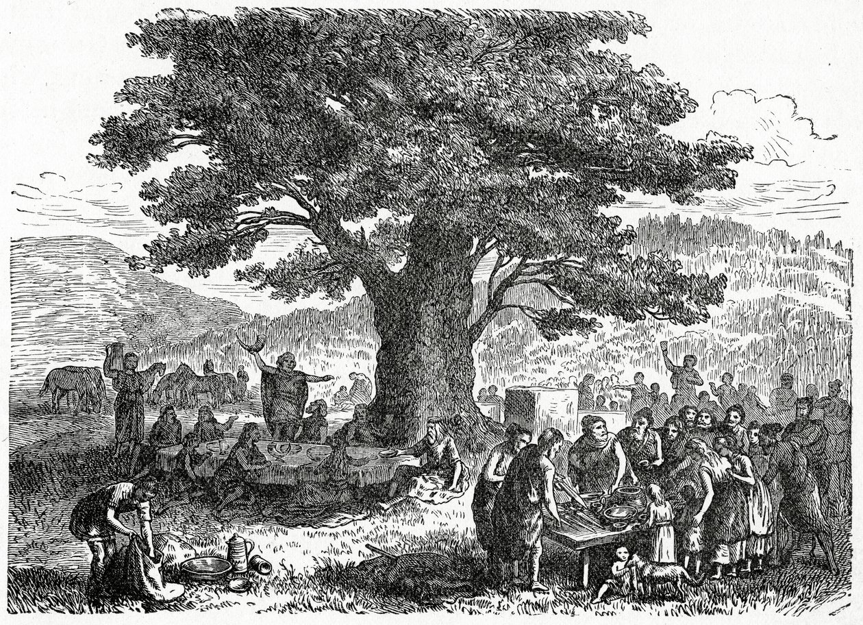 休日を楽しんでいるチュートン、1882年頃（彫刻） 作： フランス語学校
