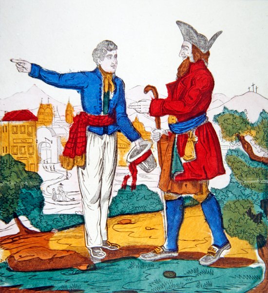 さまよえるユダヤ人」1840年頃（カラーリトグラフ） 作： フランス語学校