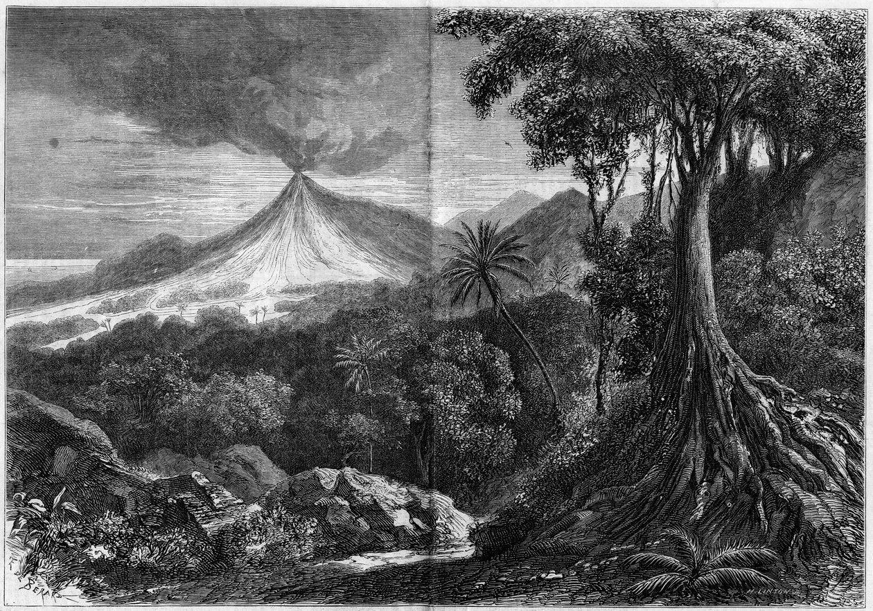 レユニオン島、火山の噴火 作： フランス語学校