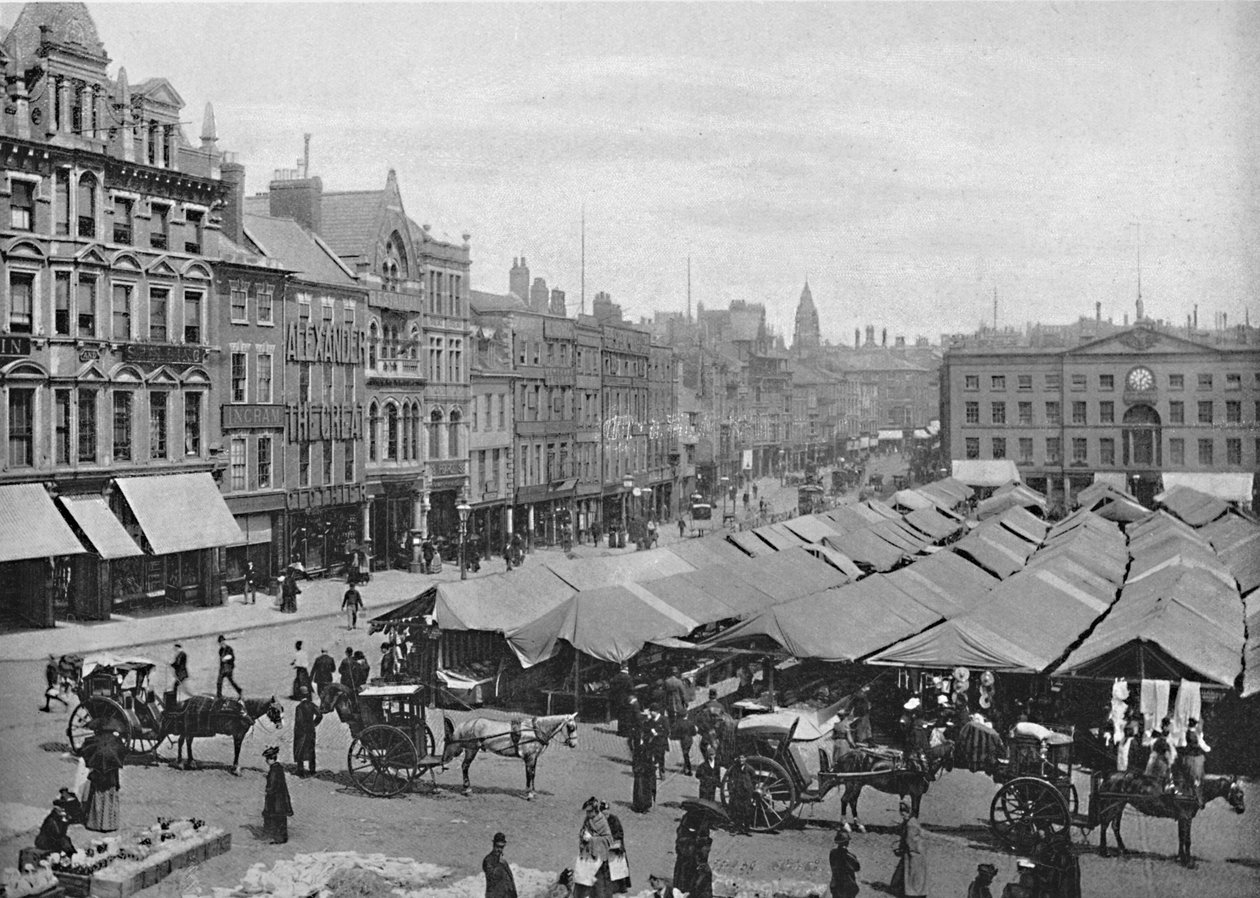 ノッティンガム：The Market-Place、c1896 作： フリスとCo