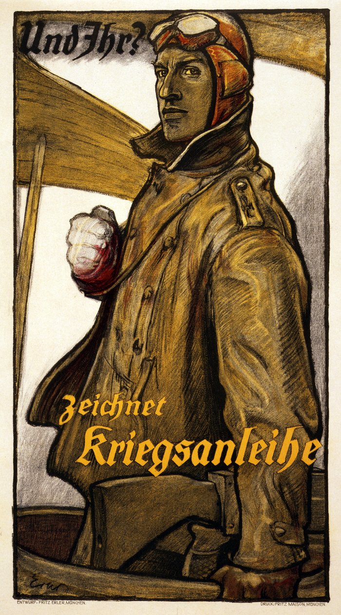 そして、あなたは1918年にミュンヘンで印刷された戦争債券を描く 作： フリッツ・エラー