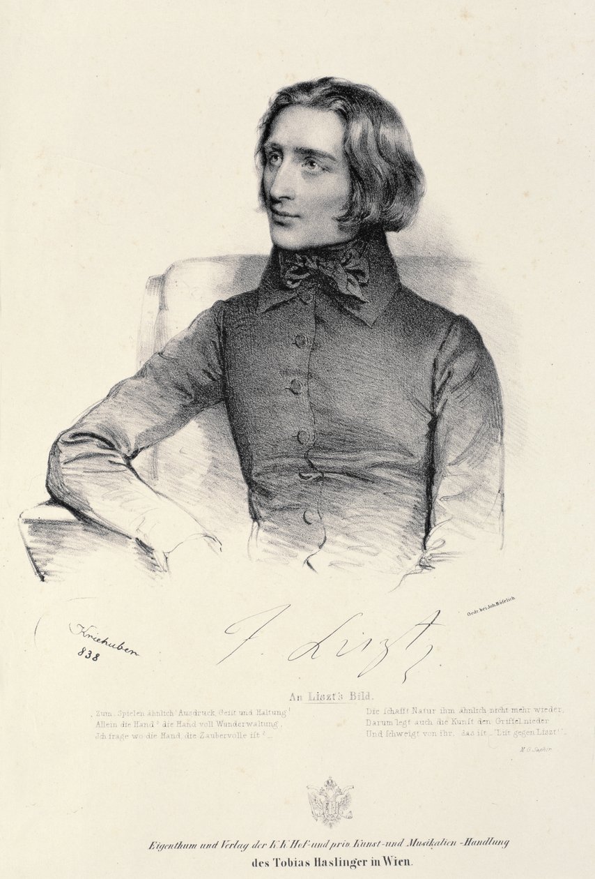 フランツ・リストの肖像（1811-86） 作： フリッツ・クリーフバー