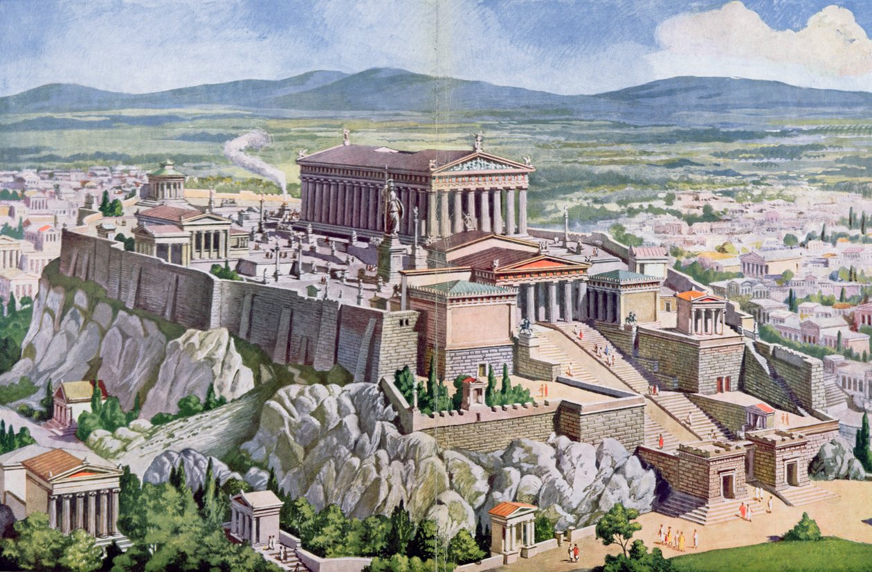 古代ギリシャのアテネのアクロポリス、1914 作： G.リレンダー