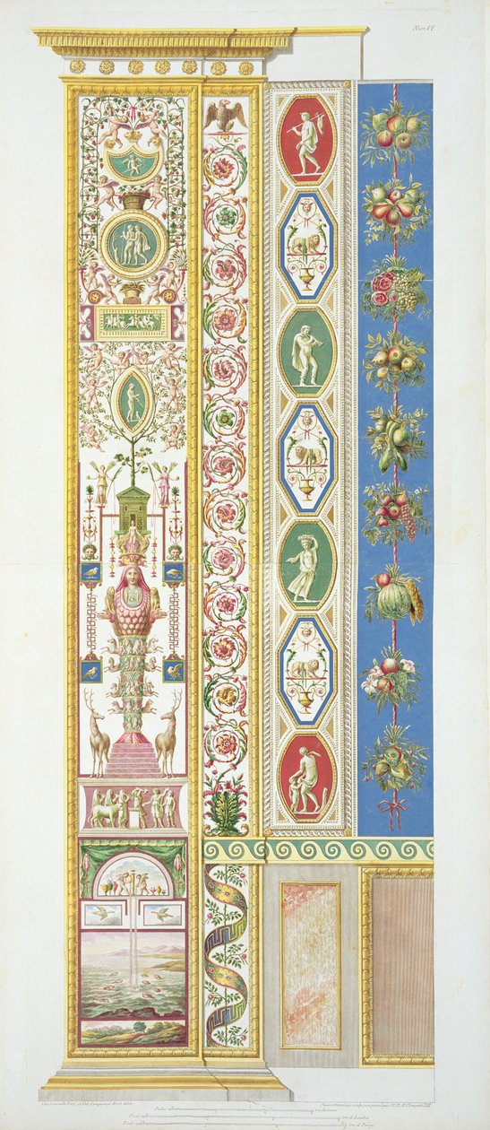 Ioann Ottavianiによって刻まれたバチカンのラファエルロッジアのパネル、c.1770（銅版の彫刻） 作： ガエターノ・サボレッリ
