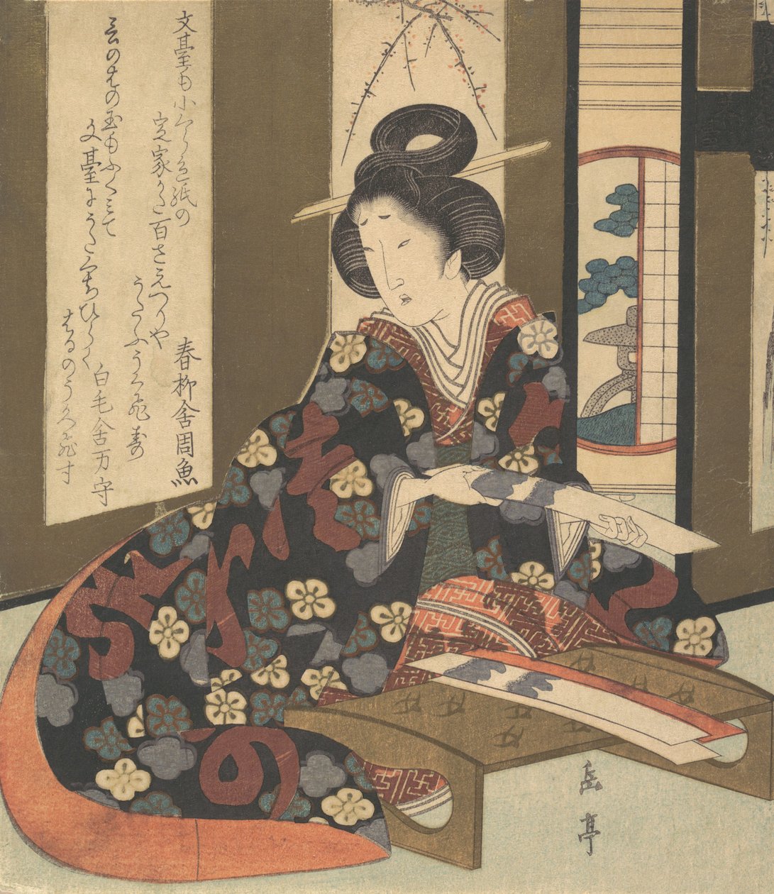 プリント、カリフォルニア州。 1810年。 作： 岳亭
