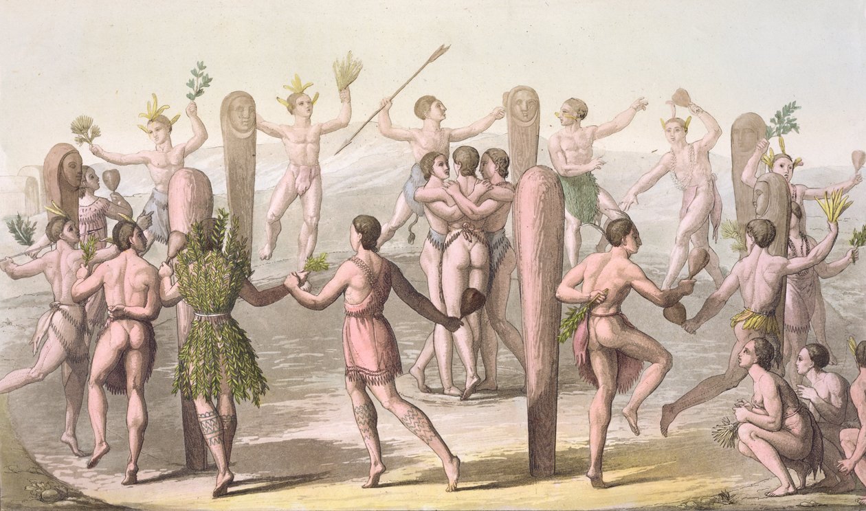 バージニア州先住民の踊り、1820年頃 作： ガロ・ガリナ