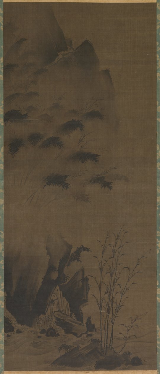 雨の中の竹、1500 年代初頭。 作： ジェンガ