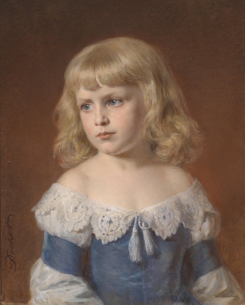ブロンドの女の子の肖像画 作： ジョージ・デッカー