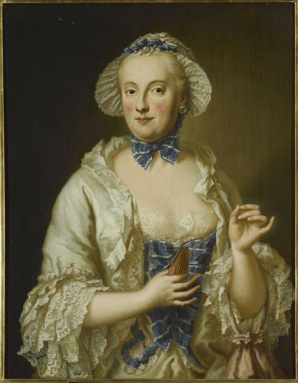 ヘッセフィリップスタールのシャーロット王女アマリー（1730-1801）またはザクセンのマリアアンナソフィア（1728-1797）の肖像 作： ゲオルグ・デスマリー