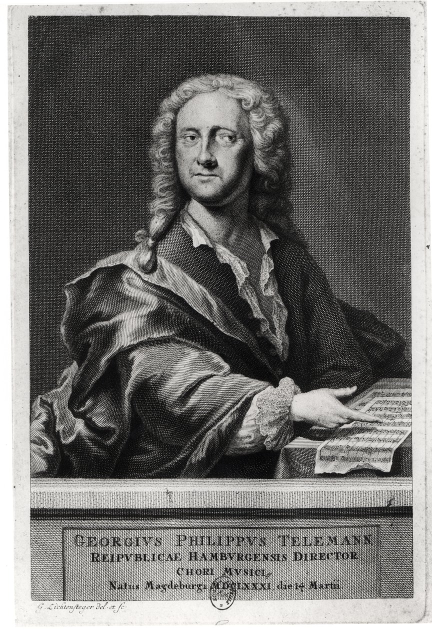 ゲオルク・フィリップ・テレマンの肖像（1681-1757） 作： ゲオルク・リヒテンステガー