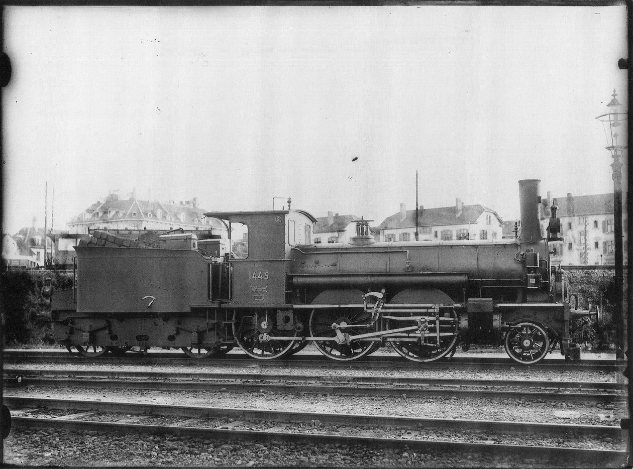 スイス連邦鉄道の旅客列車機関車1445、タイプB 3-4 作： ゲオルグ・ウィルヘルム・ヘクラウ