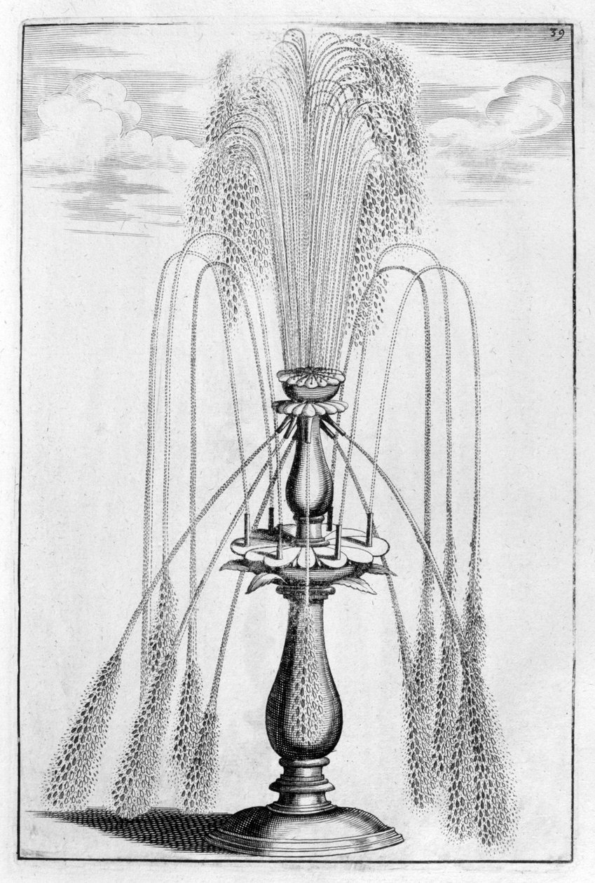 装飾用の噴水のデザイン、1664年 作： ジョージ・アンドレアス・ボックラー
