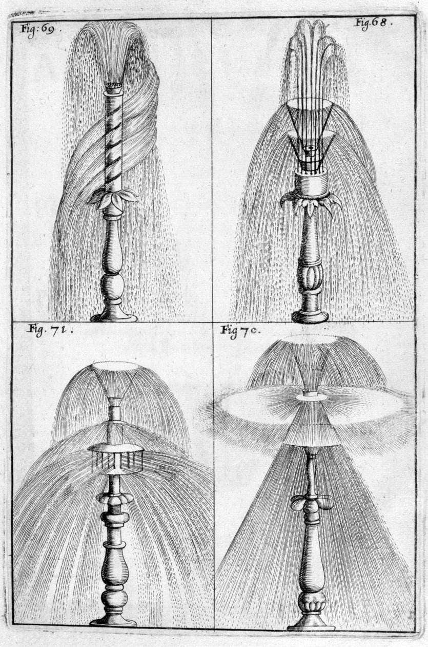 装飾用の噴水のデザイン、1664年 作： ジョージ・アンドレアス・ボックラー