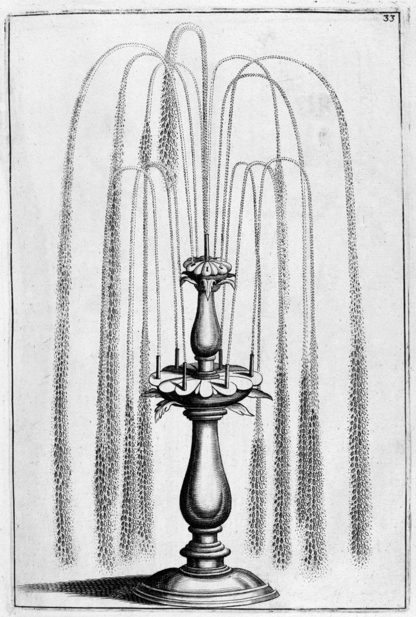 装飾用の噴水のデザイン、1664年 作： ジョージ・アンドレアス・ボックラー