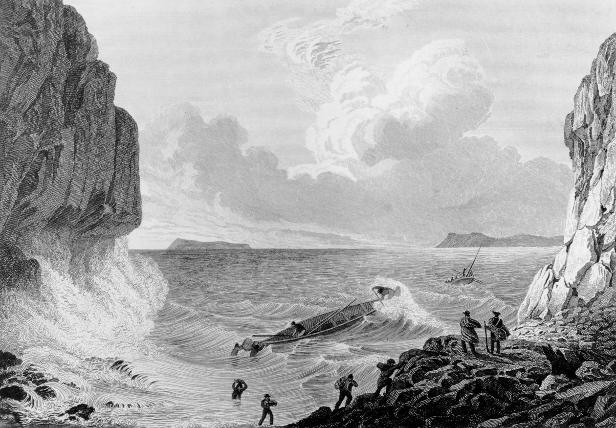 フランクリン探検隊が嵐の中で上陸1821 作： ジョージ・バック