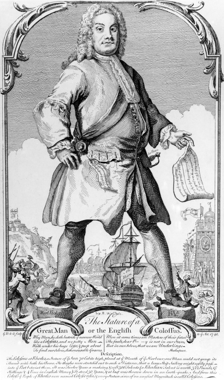 偉人の身長またはイギリスの巨像、1740 作： ジョージ・ビカム