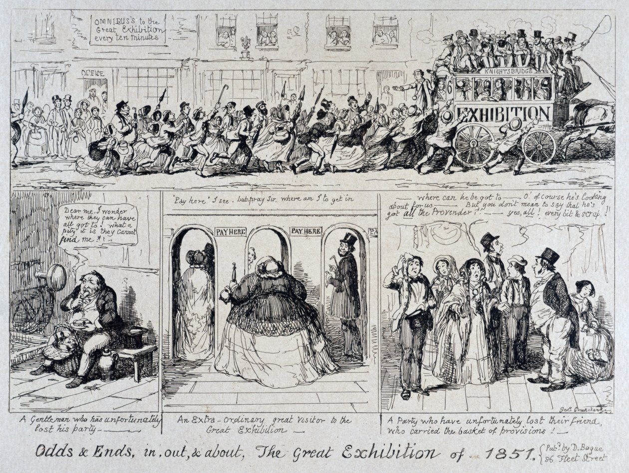 メイヒューの1851年の素晴らしい展覧会：1851年の内外のオッズとエンド 作： ジョージ・クルクシャンク