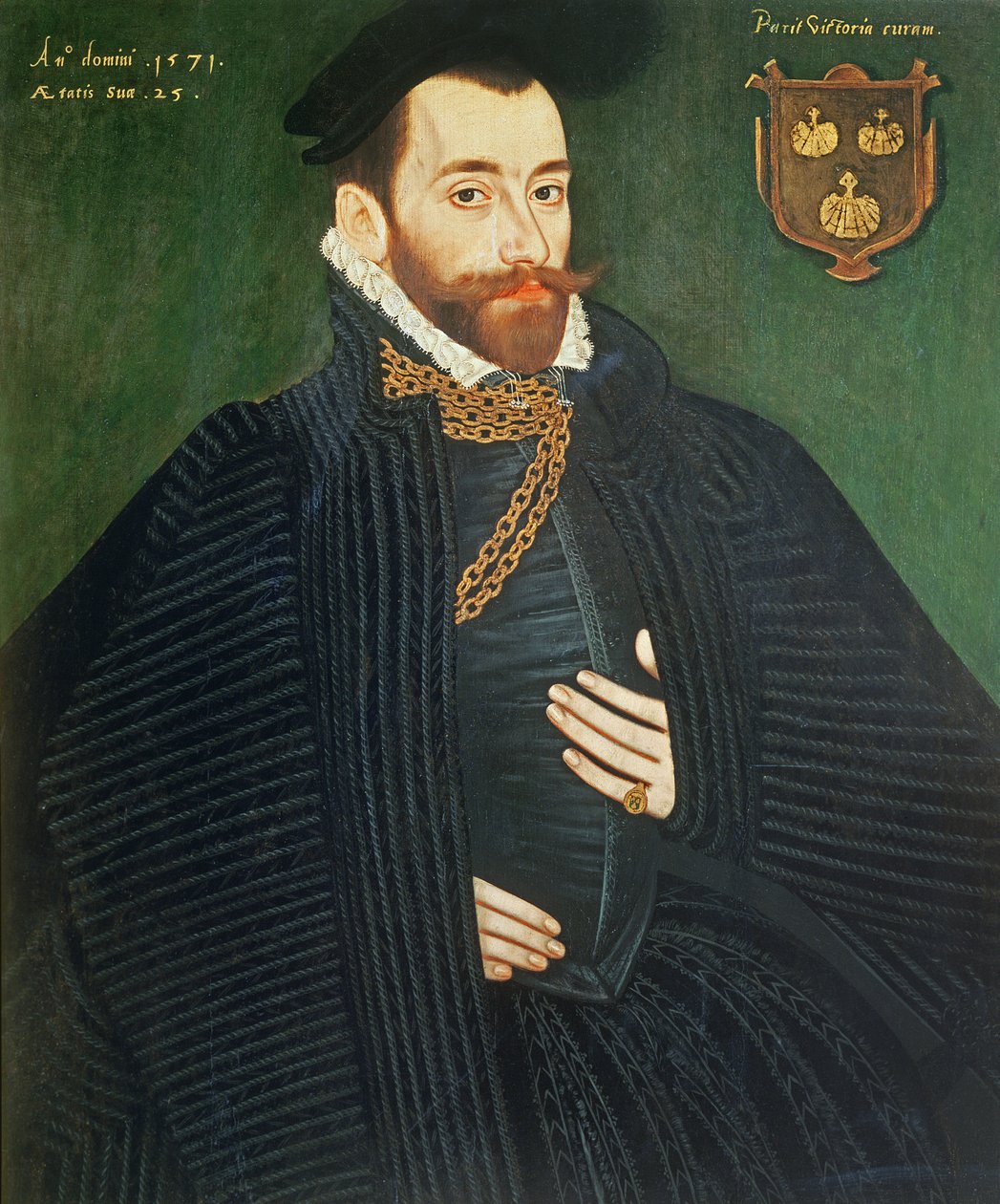 紳士の肖像、伝統的にDacre家族のメンバー、1571年 作： ジョージ・ガワー