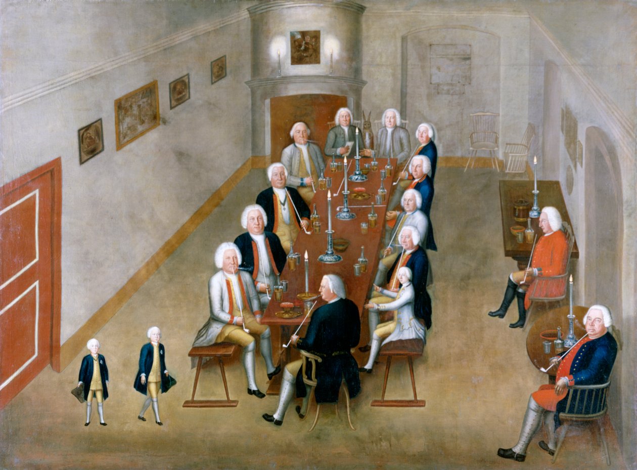 プロイセンのフレデリックウィリアム1世の喫煙委員会、c.17378 作： ジョージ・リシュースキー