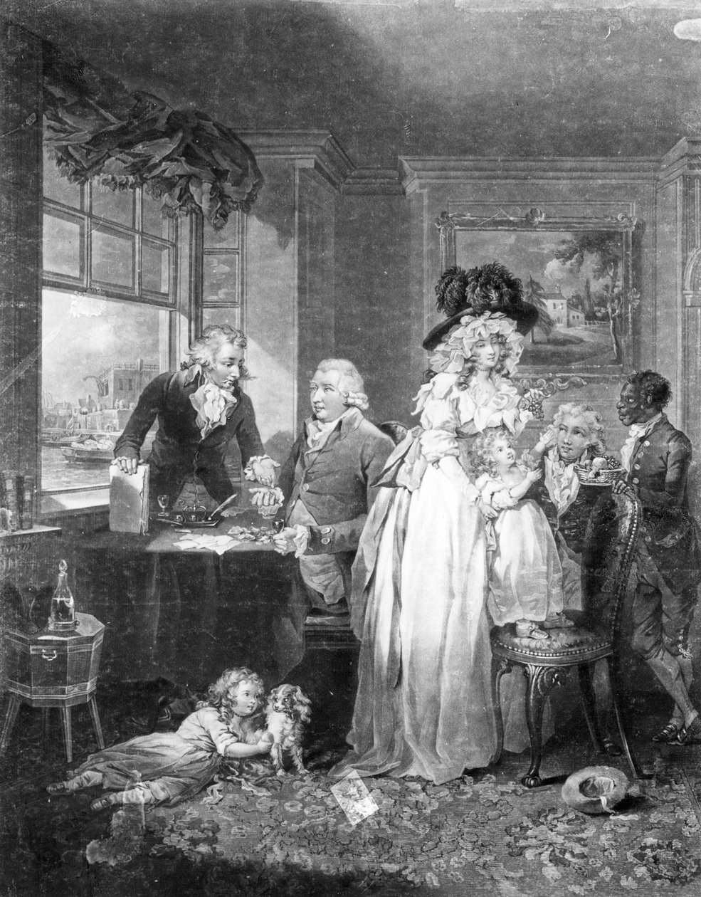 ウィリアムワード（1766-1826）、1789年に彫刻された「初期産業と経済の果実」 作： ジョージ・モーランド