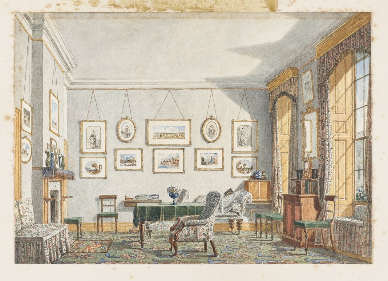 オックスフォードのジョージ・ジェームス・ドラモンドの部屋、1853 作： ジョージ・パイン