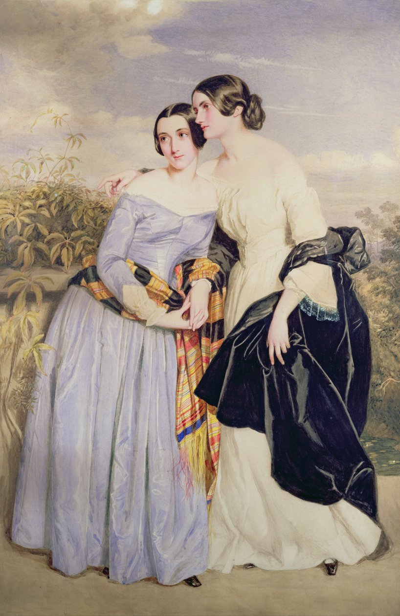パートリッジ夫人と妹のクローカー嬢、1850年頃 作： ジョージ・リッチモンド