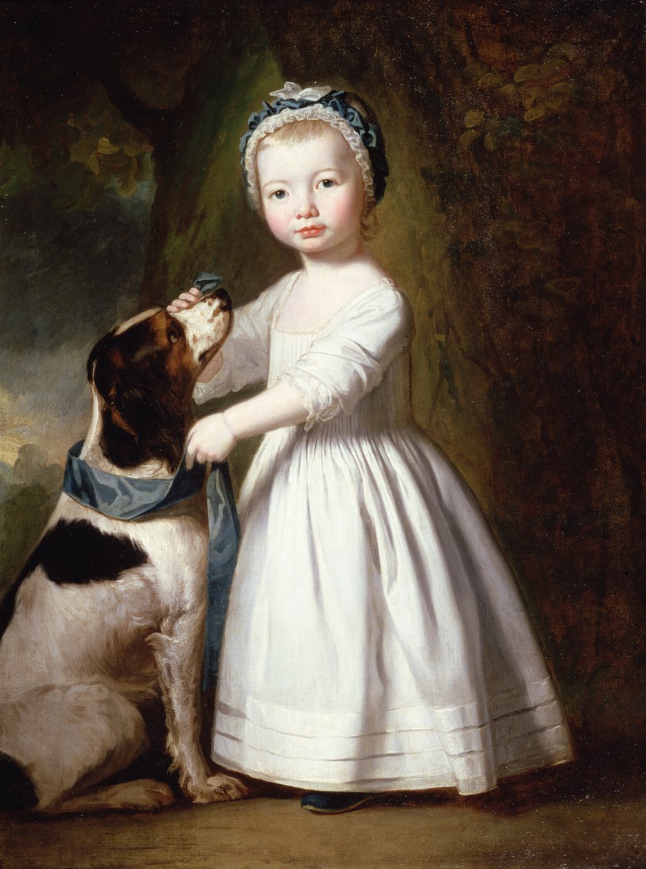 犬と一緒の小さな男の子、1757年 作： ジョージ・ロムニー