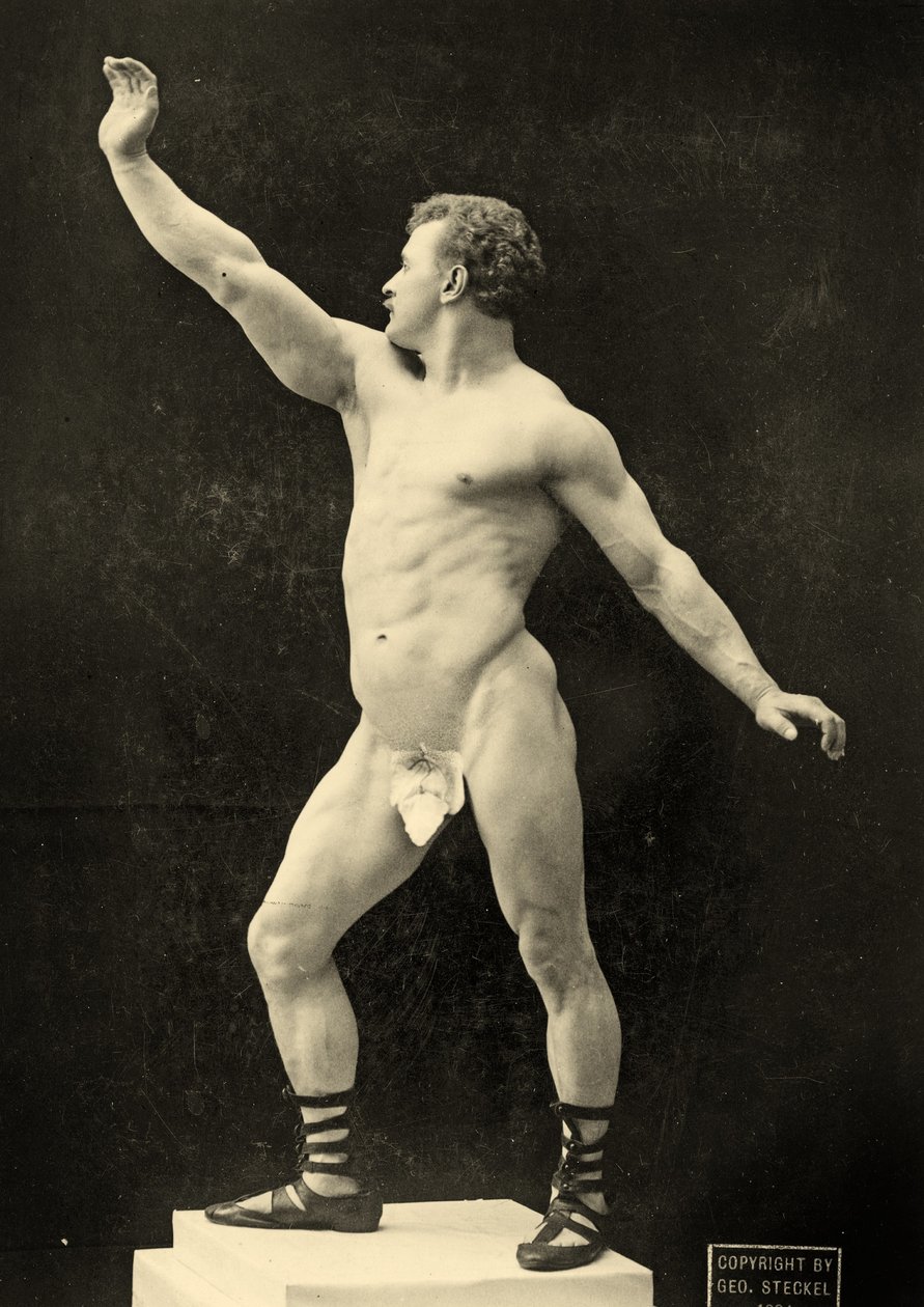 オイゲンサンドウ、古典的な古代グレコローマンポーズ、1894年頃 作： ジョージ・ステッケル