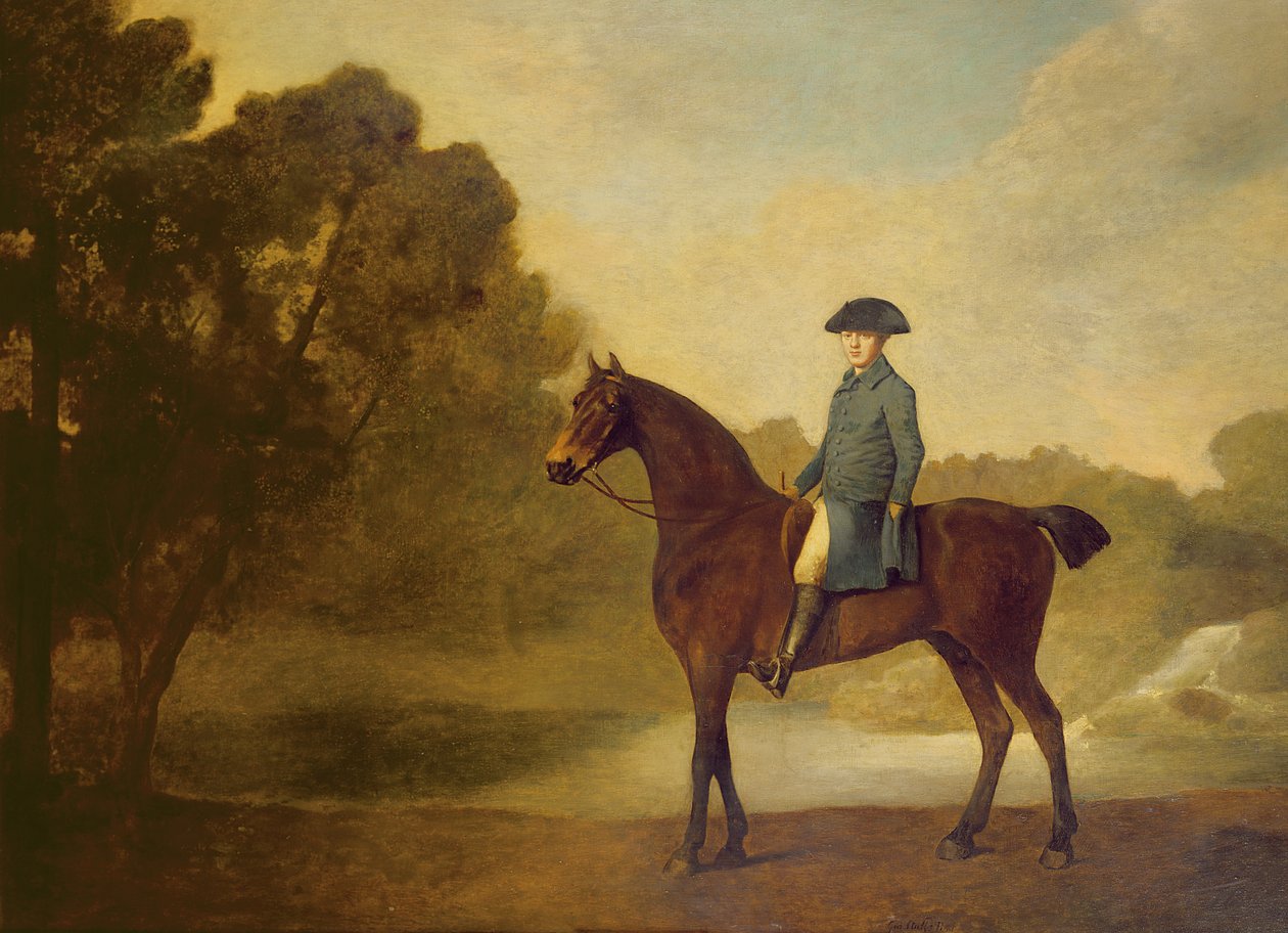 ベイハンターの紳士、1771年 作： ジョージ・スタッブス