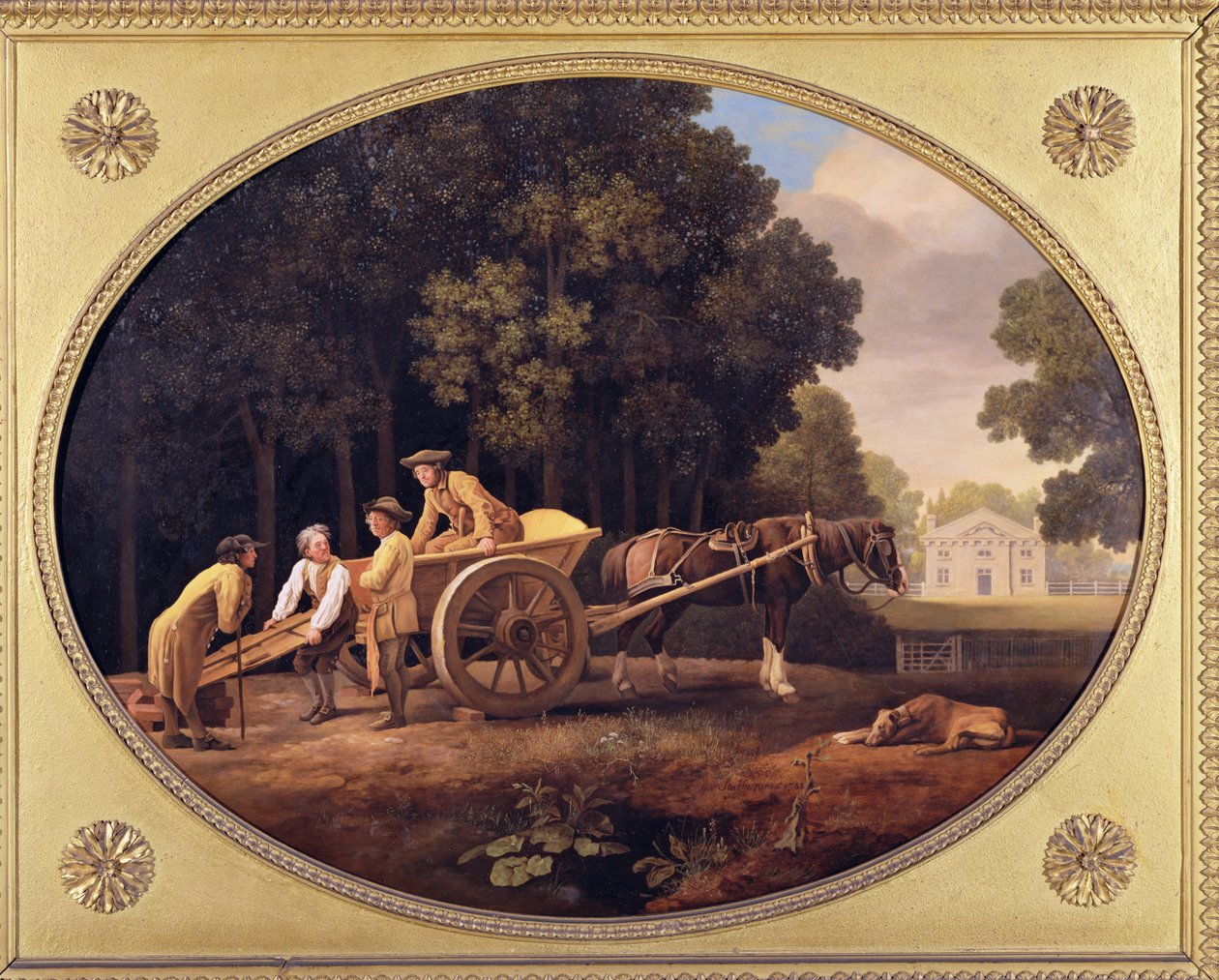 労働者、1781年（ウェッジウッドビスケット土器のエナメル） 作： ジョージ・スタッブス