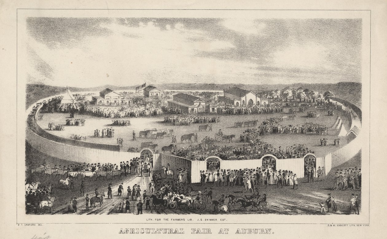 オーバーンでの農業見本市、G。und W. Endicott作、1844年 作： ジョージ・T・サンフォード