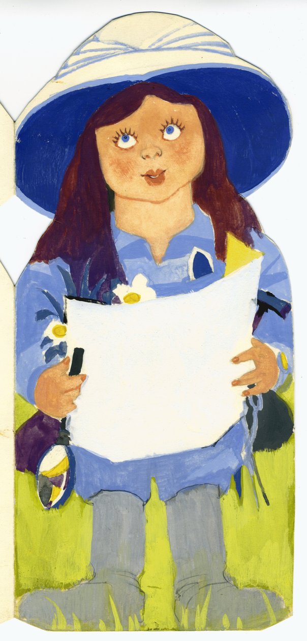 女性（カードに鉛筆とガッシュ） 作： ジョージ・アダムソン