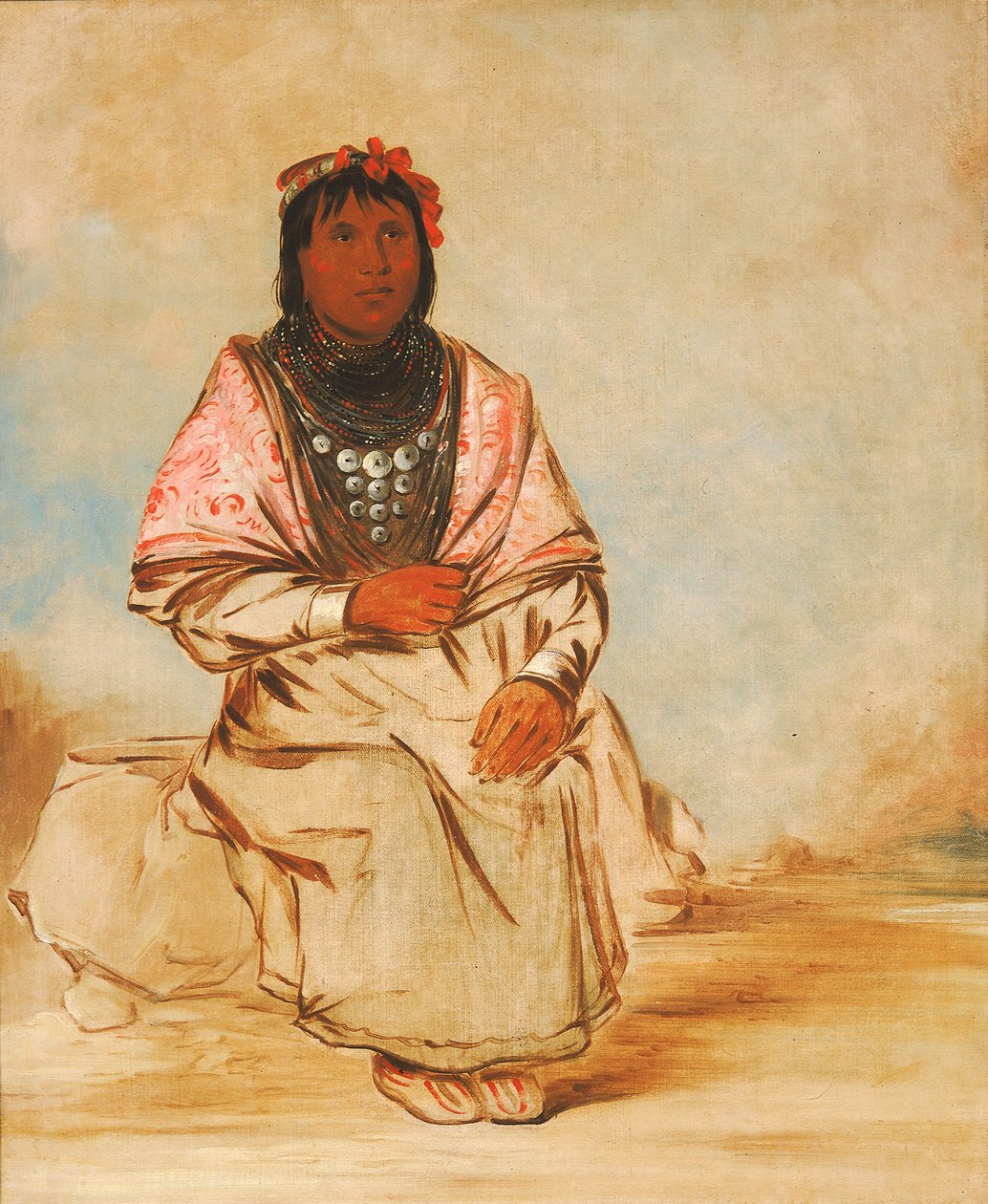 セミノールの女性、1838年。 作： ジョージ・カトリン