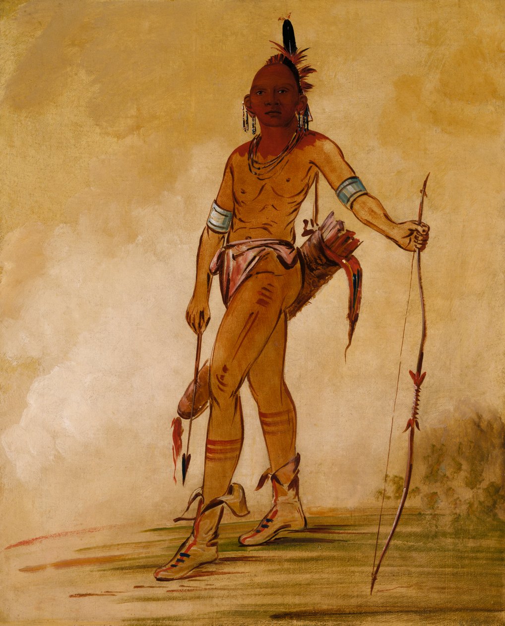 Cáh-he-ga-shin-ga、小さな酋長、1834 年。 作： ジョージ・カトリン